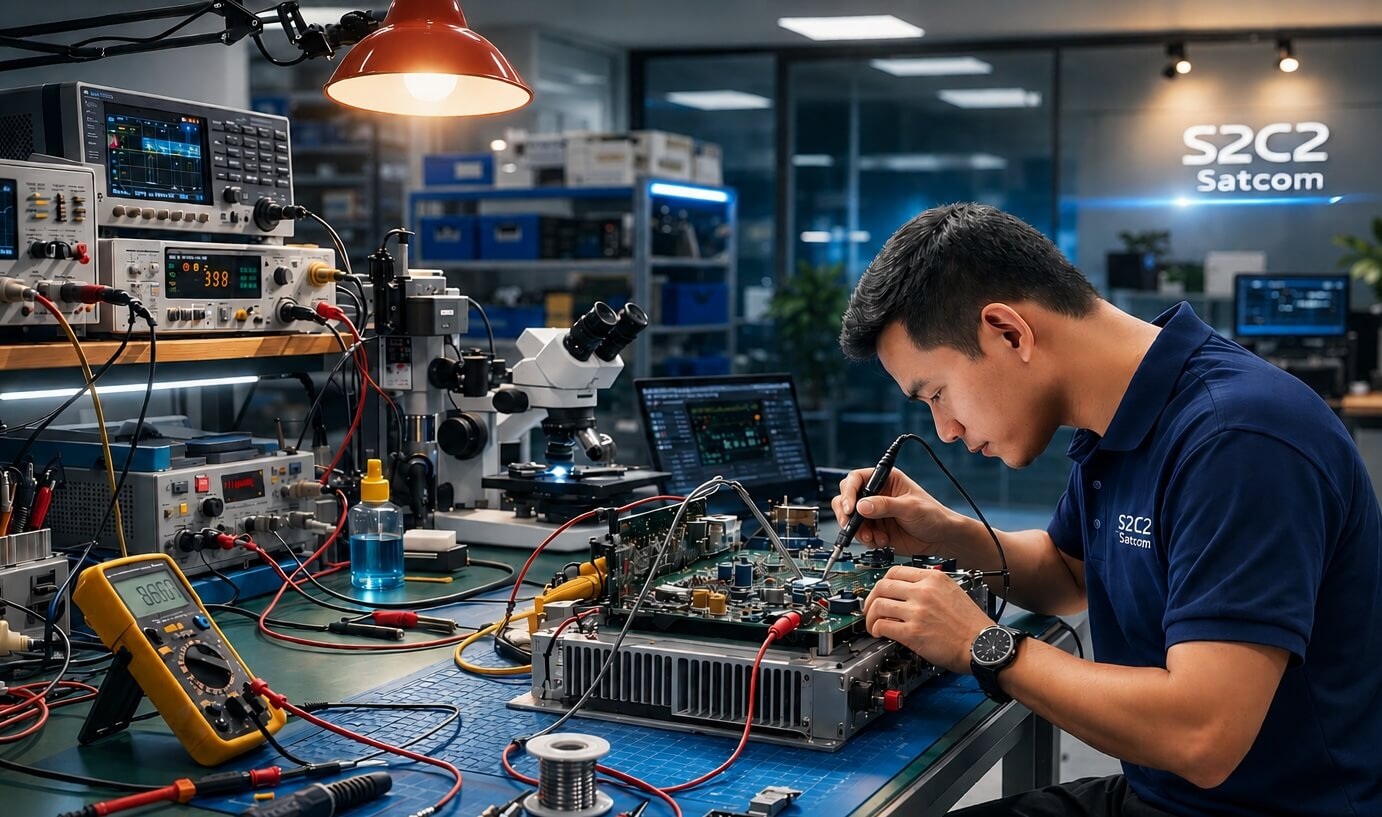 RF repair bench and PCB testing
